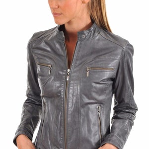 Handmade Leather Jacket for Women's Biker Bomber Coat for - Etsy