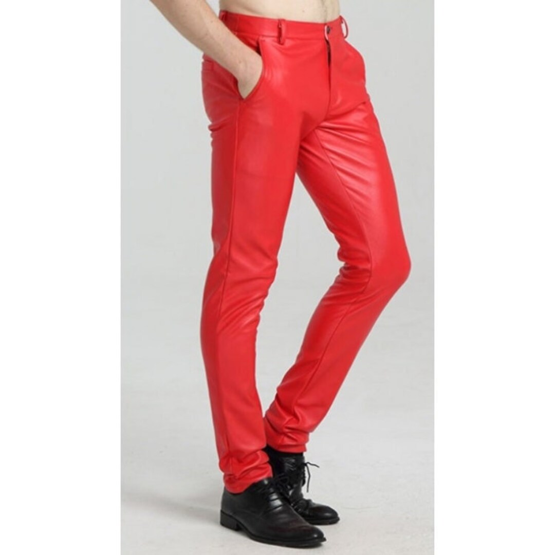 Leather Pants Men Pants Costume Men Leather Cowhide Y2k Men - Etsy