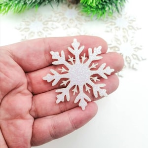 Glitter Snowflake Felt Applique: Christmas Ornament, Bow Embellishment