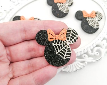Halloween Glitter Feltie: Muspumpa-applikation, rosett i mitten