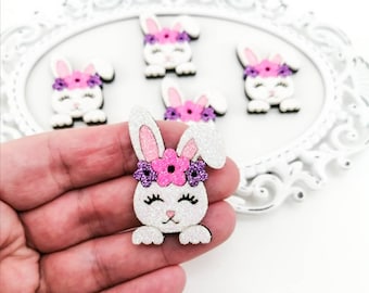 Blommig påskhare med glitterfiltning: DIY-pyssel
