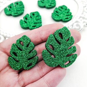 Glitterfilt Monstera Leaf Applique: Tropisk utsmyckning