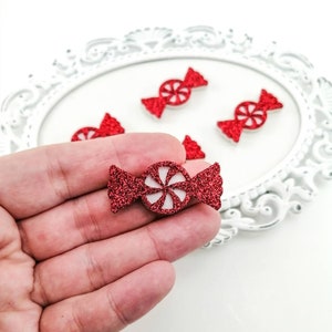 Glitter Peppermint Candy Feltie: Weihnachtsschleife Mitte Applikation