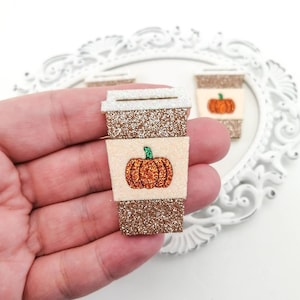 Pumpkin Spice Latte Glitter Feltie: Fall Coffee Applique