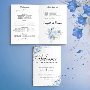 *Orden der Servicebroschüre,Hochzeit,Blaue Rose,Personalisiert,