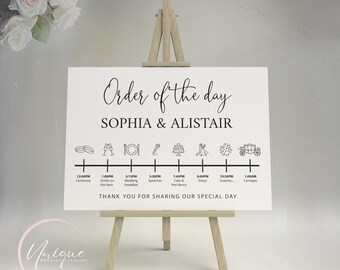 Signe de l&#39;ordre du jour, chronologie du mariage, monochrome, A1 et A2