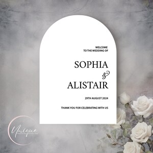 Arch Acrylic Wedding Welcome Sign, Personalised, A1 and A2,