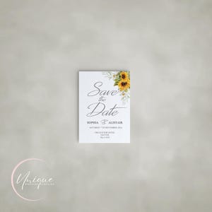 Save the Date Einladungen, Sonnenblume, Gelb