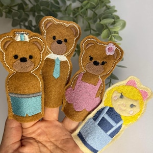 Finger puppet, puppet, Goldilocks and the three bears, illustrations, fairy tale, Goldilocks, story, storybook, character, characters,