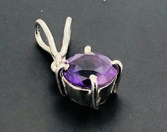 Handmade Pendant Silver 925  | Natural Gemstone  Amethyst | Women Necklace Pendant -   Ethical Jewelry  Sri Lanka