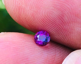 Natural Purple Sapphire 0.30 Ct # Purplish Pink Color #  Certified  Round Gemstone for Jewelry  - Ethical Supplier Sri Lanka