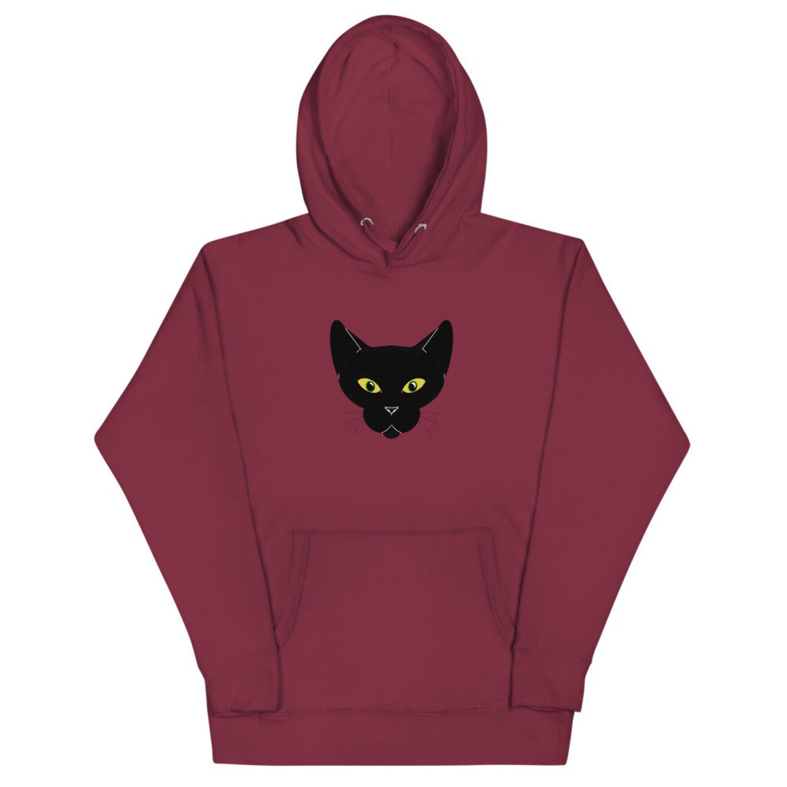 Basic Black Cat Unisex Hoodie Etsy