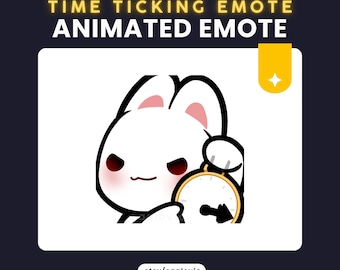 Animated Bunny Emote , Time is Ticking , Tick Tock , Bunny clock , Twitch Discord Kick Streamer
