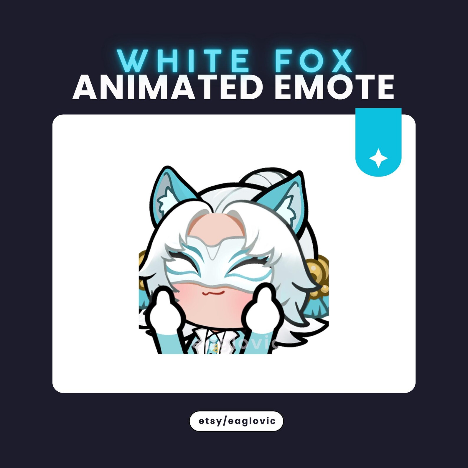 Marvel Rivals Middle Finger ANIMATED White Fox Middle Finger Marvel Rivals Emote | Twitch Discord ...