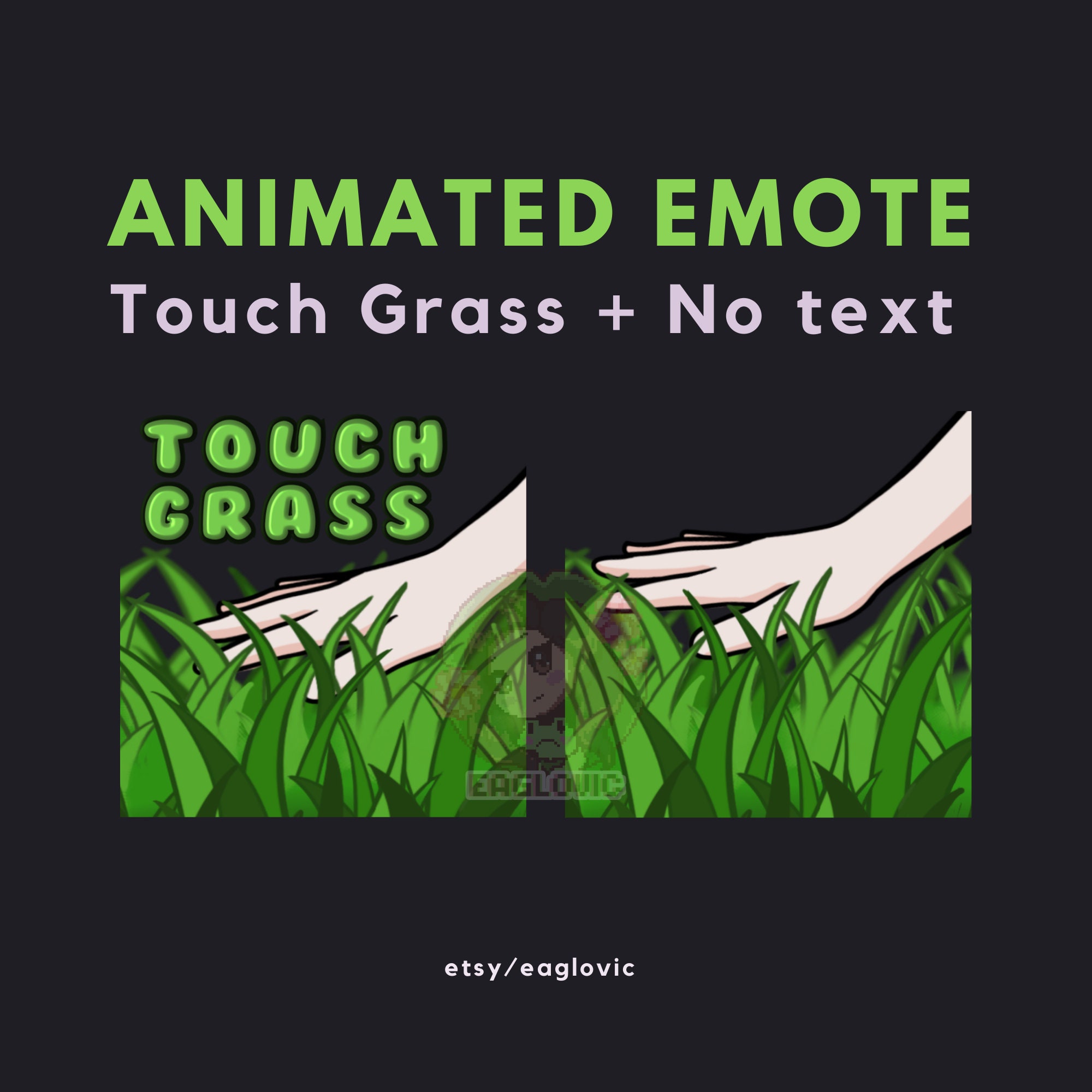 Animated Emote Touch Grass Meme Emote Go Outside Emote Etsy UK