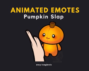 Animiertes Kürbis Slap Emote: Halloween Twitch Discord
