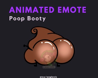 Animated Poop Booty Emote: Twitch & Discord Gif (Digital Download)