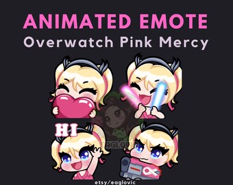 Animated Overwatch Mercy Emote: Pink Skin Twitch Discord (Digital Download)