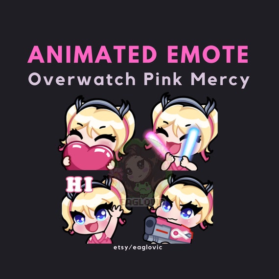 Animated Overwatch Mercy Emote: Pink Skin Twitch Discord (Digital Download)
