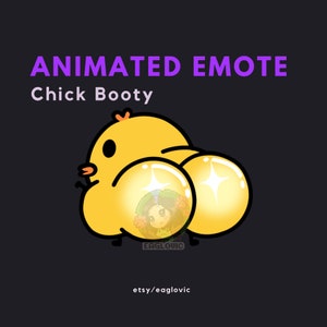 Animated Chick Booty Emote: Funny Twerk Gif (Digital Download)