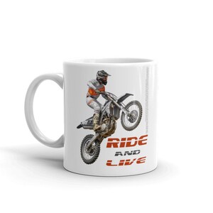 White glossy mug,Motocross shirt, dirt bike mug, dirt bike gift, motocross gift,Dirt biking mug
