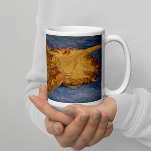 White glossy mug,Vincent Van Gogh Sunflowers.Fine Art Mug/Cup. Ideal Gift Coffee/Tea Mug