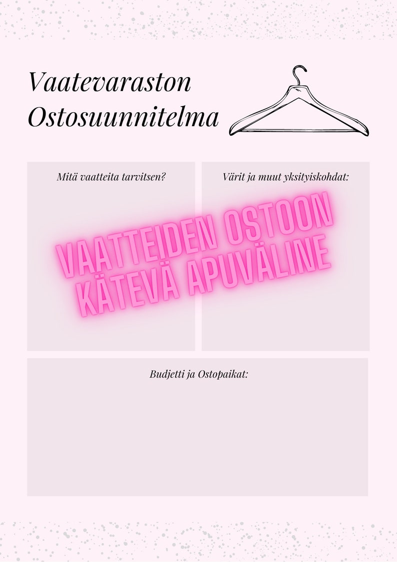 Vaatekaapin Ostosuunnitelma Budjetti Vaateostoksiin Vaateostoksiin Lista Hankinta lista Tyylin Uudistus Personal Stylist image 1