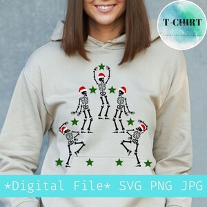 Christmas dancing skeleton svg,Christmas skeleton tree svg,Santa Skeleton svg,Digital file png jpg for christmas Tshirt,Cricut file