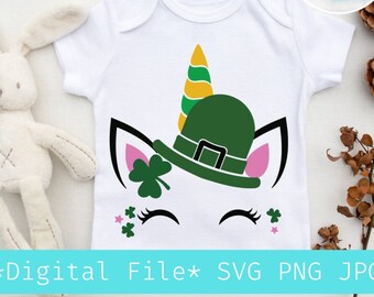 St Patrick’s Unicorn Svg,Lucky unicorn svg,Girl St patricks day svg,Shamrock unicorn svg, Kids St patrick day svg png for tshirt,Cricut file