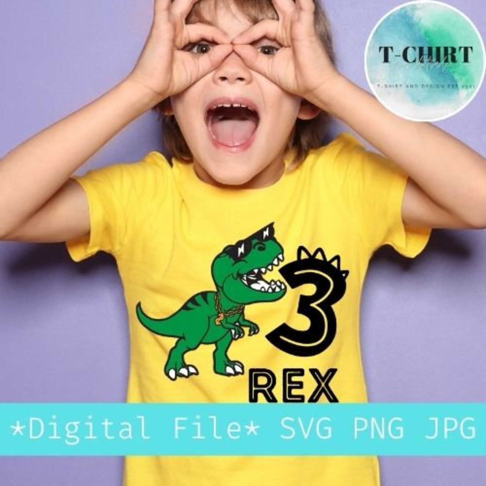Download T Rex Birthday boy Svg Dinosaur 3rd Birthday Svg Three Rex | Etsy