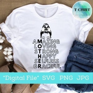 Maman Définition Svg, Mère Incroyable, Aimante, Forte, Heureuse, Désintéressée, Gracieuse Svg, Maman SVG pour tasse tshirt, Mothers Day Svg Files pour Cricut,