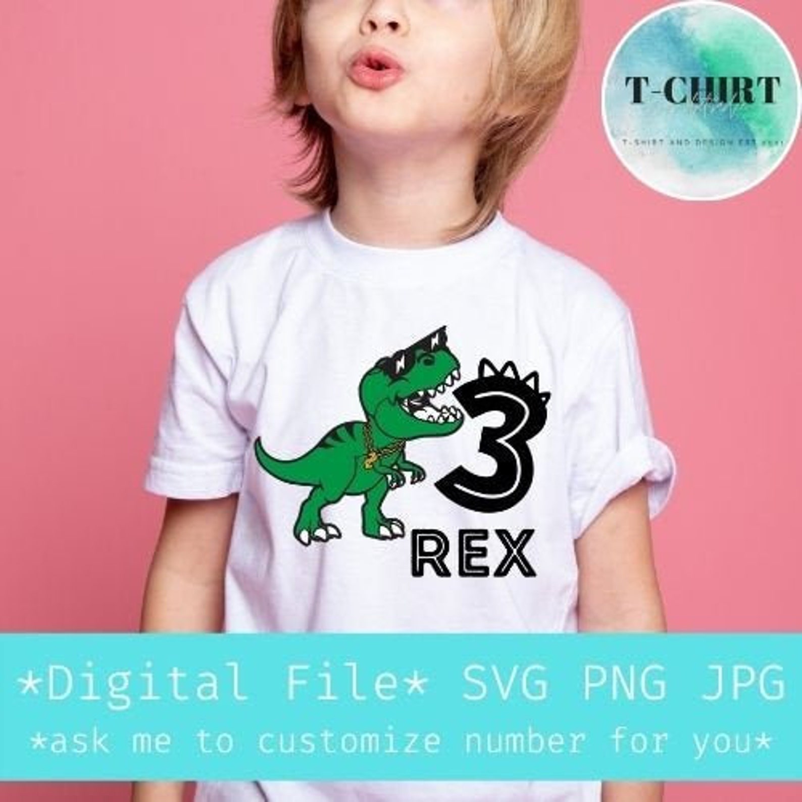 Download T Rex Birthday boy Svg Dinosaur 3rd Birthday Svg Three Rex | Etsy