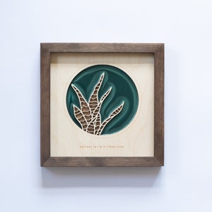 Sansevieria Trifasciata Libra Plant Wood and Epoxy Resin image 1