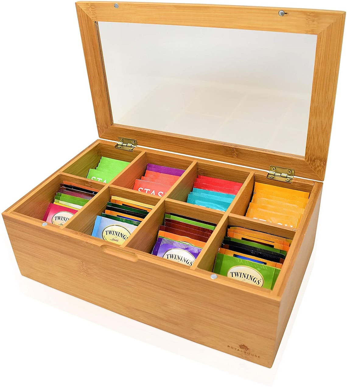 Big Natural Bamboo Tea Box Storage Organizer 8 Compartments Etsy diy-tea-organizer-for-small-kitchens