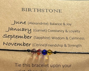 Birthstone Bracelet, Family Birthstone Jewelry, Month Stone, Birth Month Bracelet, Family Birthstones, Birthstone Bracelet Gift for Her/Him