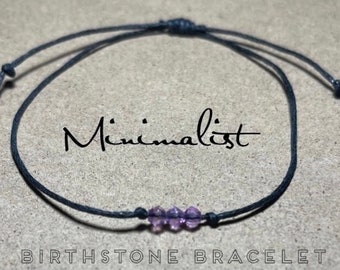 Minimalist Birth Stone Bracelet- Birthstone Jewelry, Month Stone, Birthstone Bracelet Gift for Her/Him