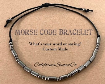 Morse Code Bracelet, Secret Message, Custom Bracelet, Morse Code, Beaded Bracelet, Your Message bracelet