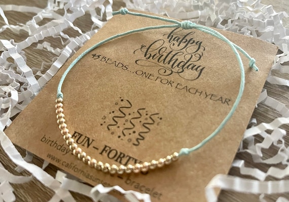 Birthday Milestone Bracelet Happy Birthday Bracelet Collect Each Year Stackable Bracelets