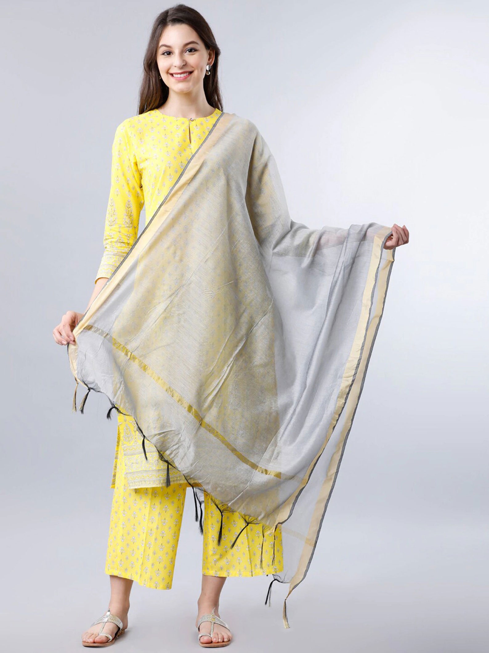 Grey Solid Dupatta Scarf Cowl Handmade Womens Scarves Head Etsy