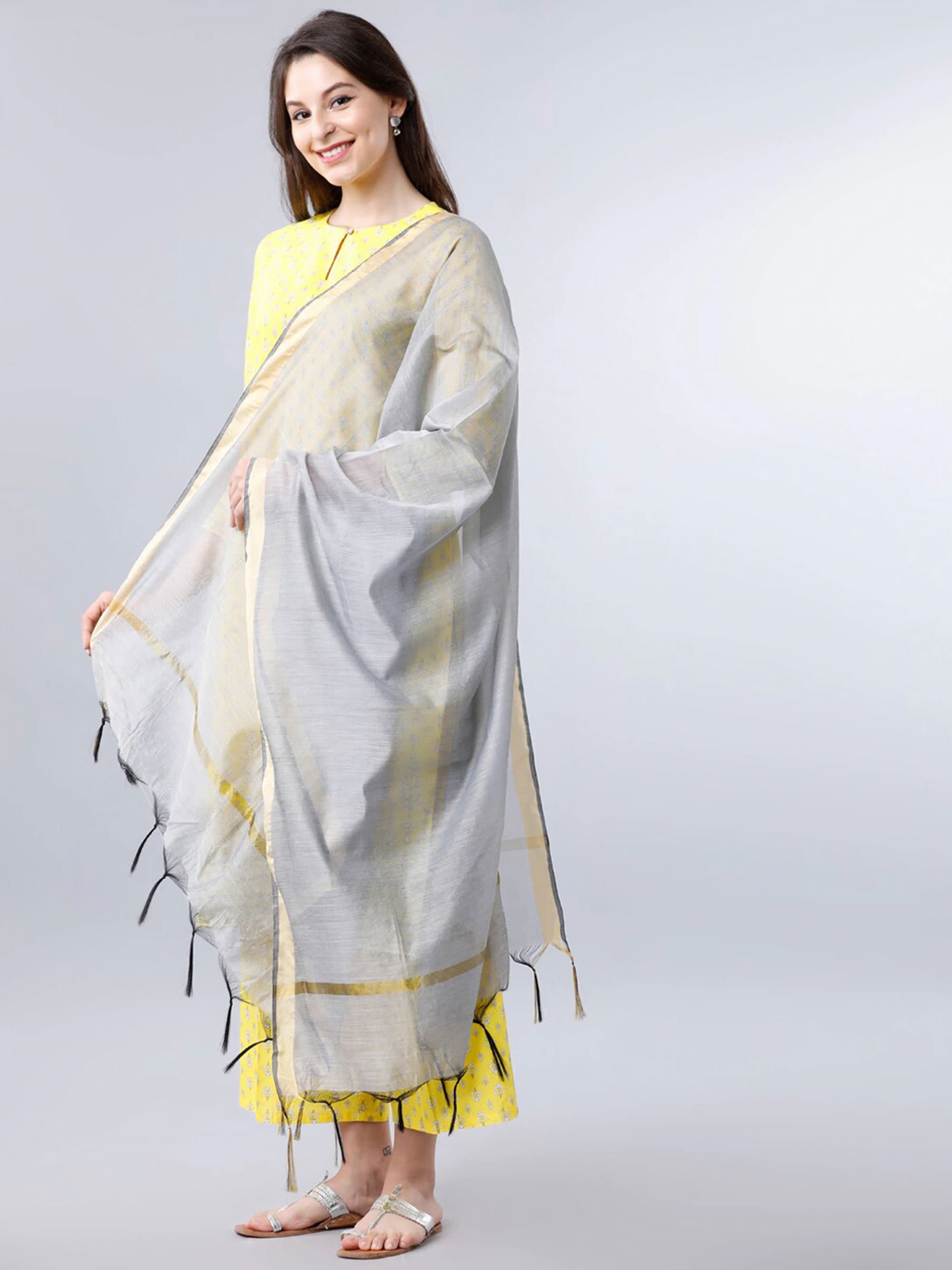 Grey Solid Dupatta Scarf Cowl Handmade Womens Scarves Head Etsy