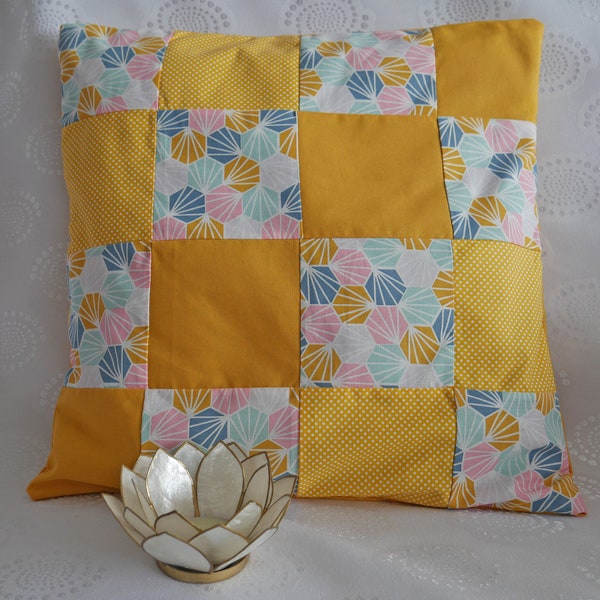 Housse de coussin patchwork - Coussin carré - 40x40 cm