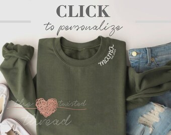 Embroidered Collar Sweatshirt - Etsy