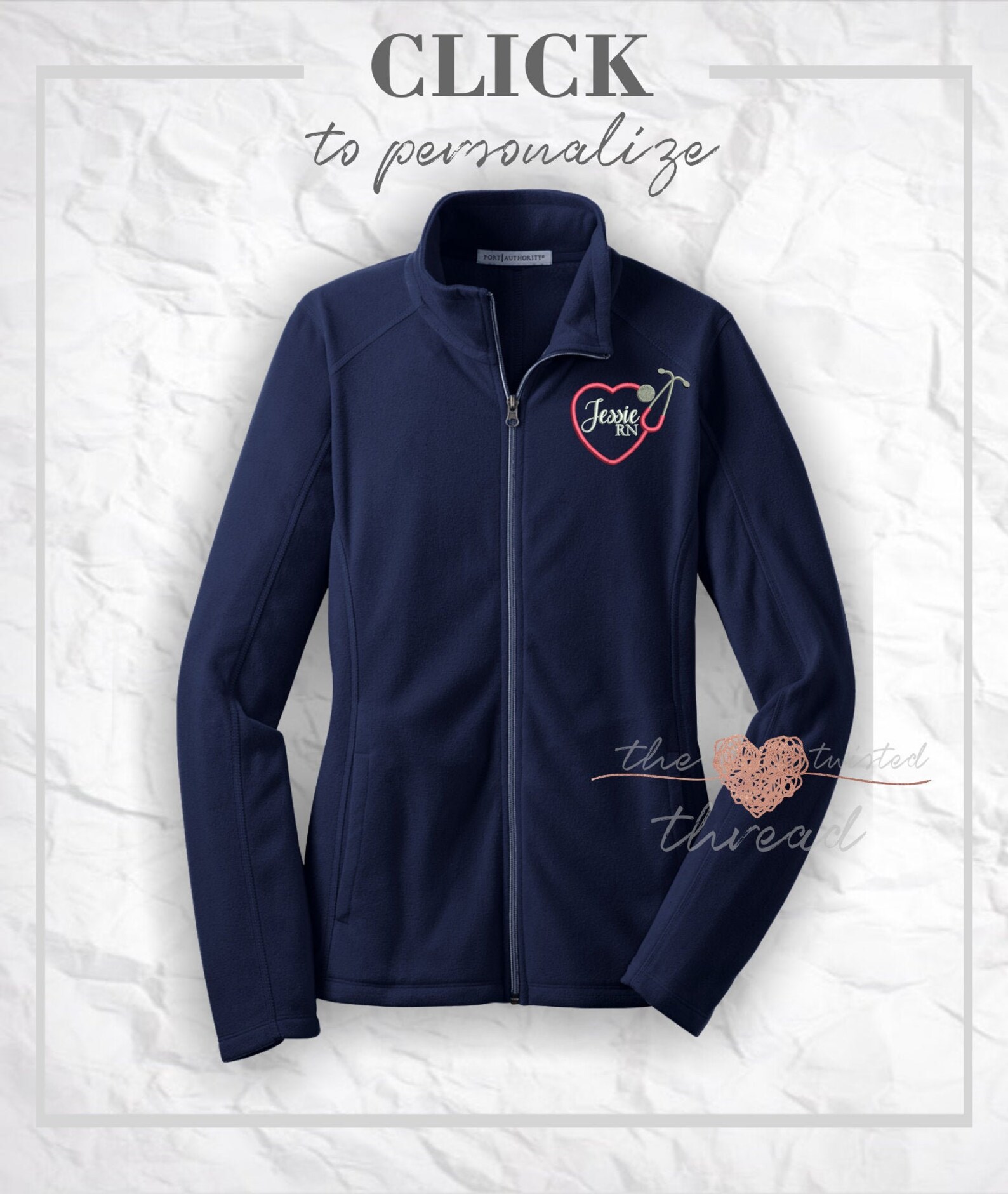 Healthcare Nurse Jacket Lightweight Fleece Heart Stethoscope Etsy