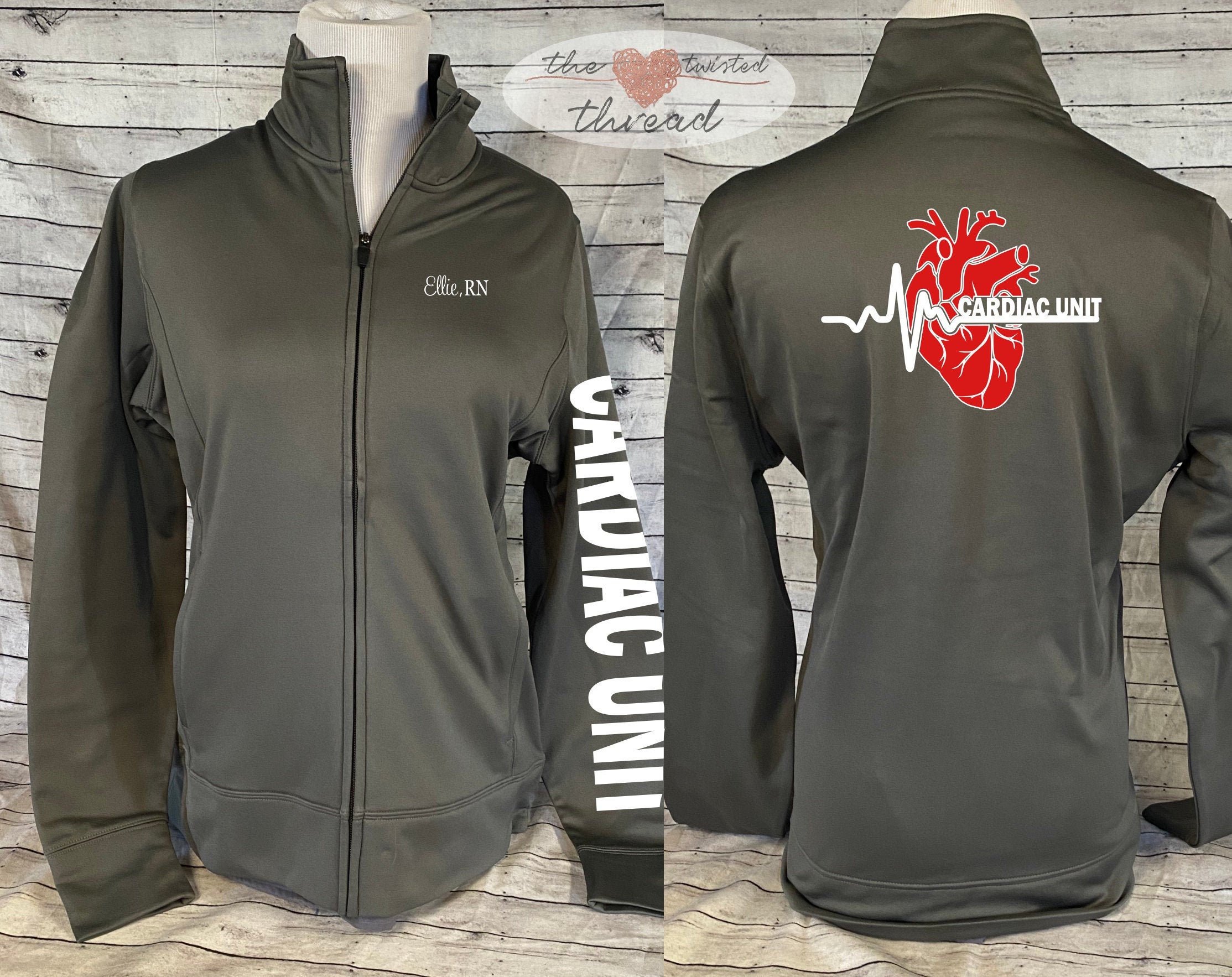 Health Care Cardiac Nurse Jacket Cardiology Jacket Full Zip Etsy