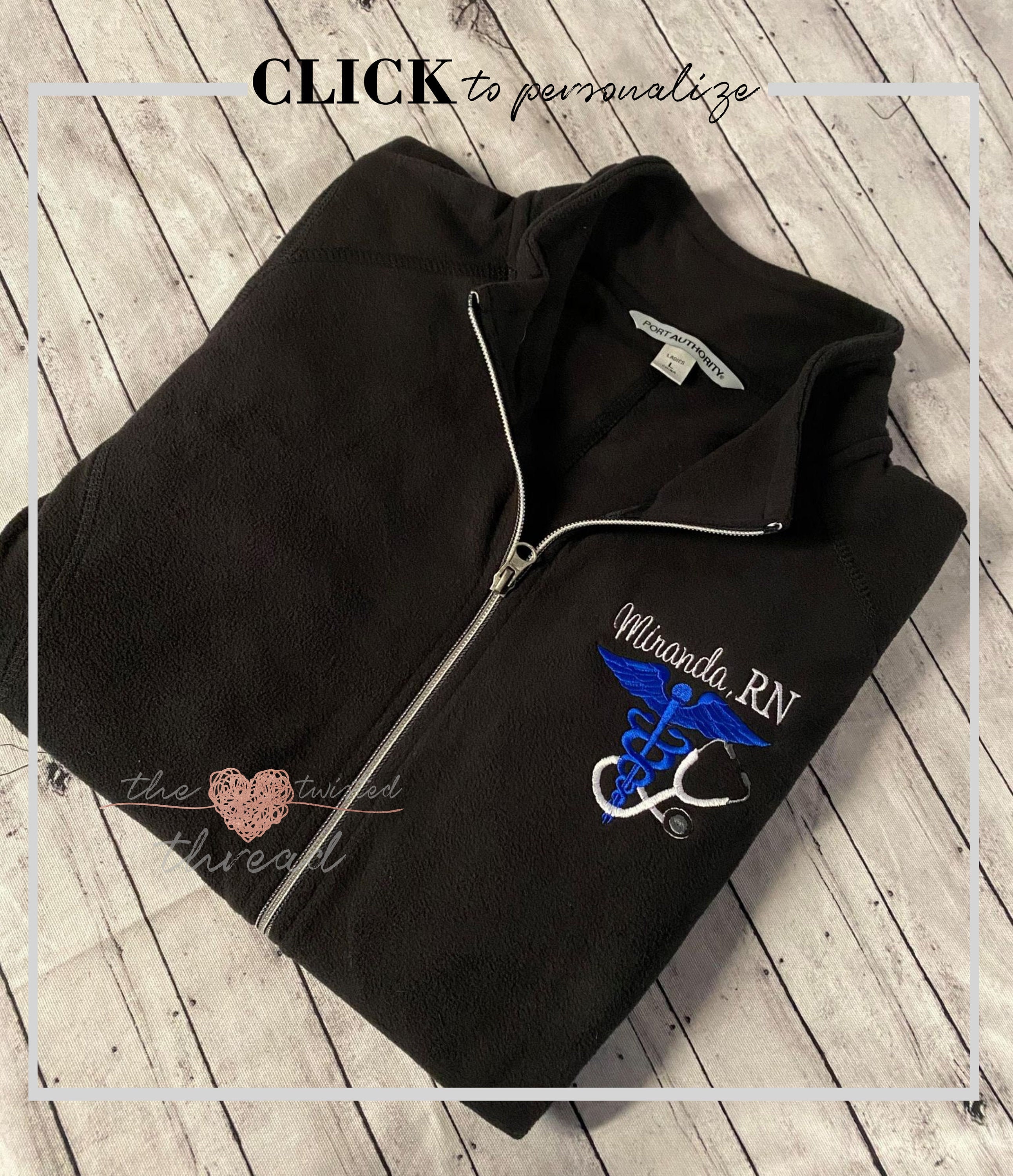 Healthcare Nurse Jacket Lightweight Fleece Stethoscope Design Etsy