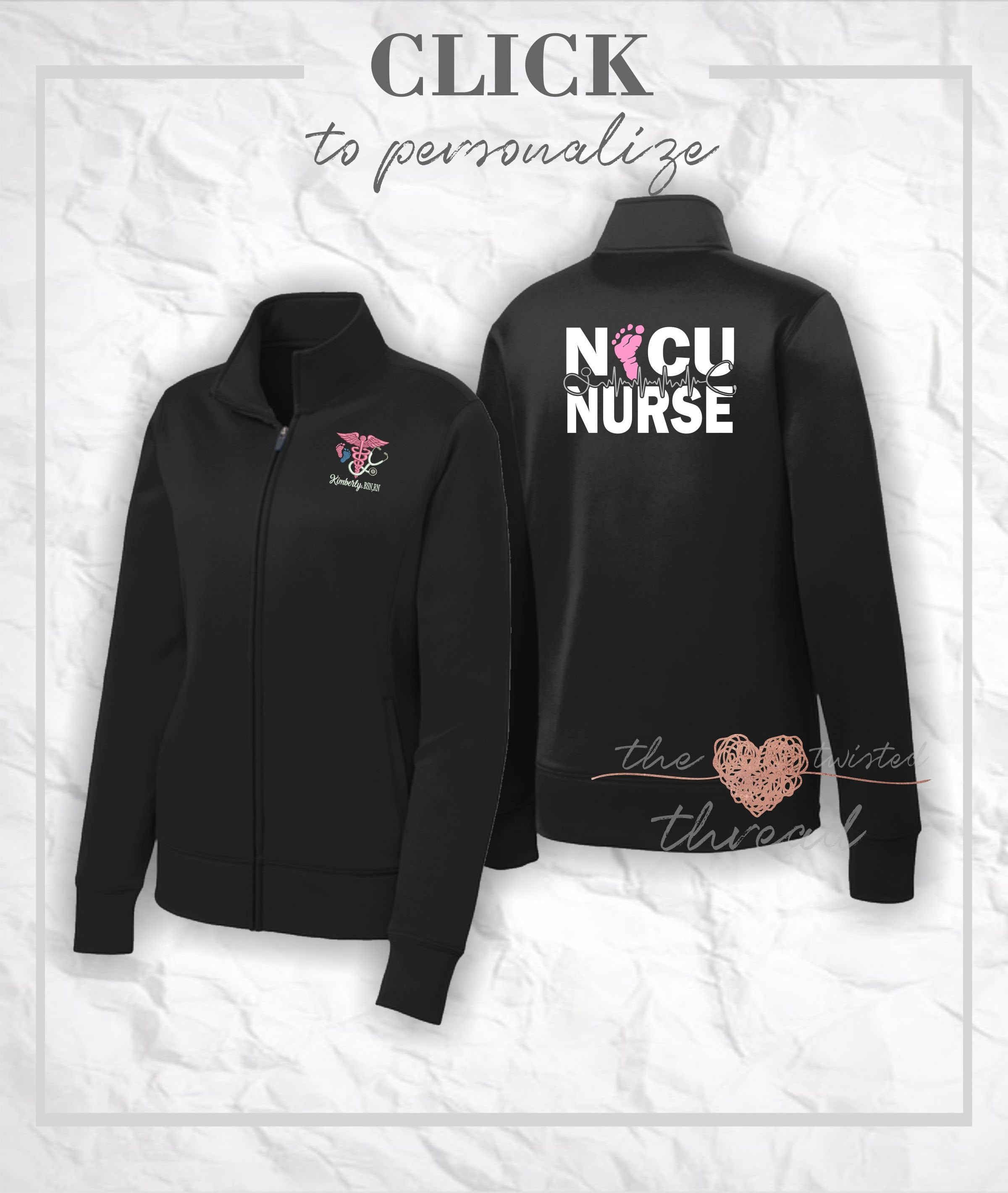 Healthcare NICU Nurse Jacket Full Zip Brain Embroidered Etsy