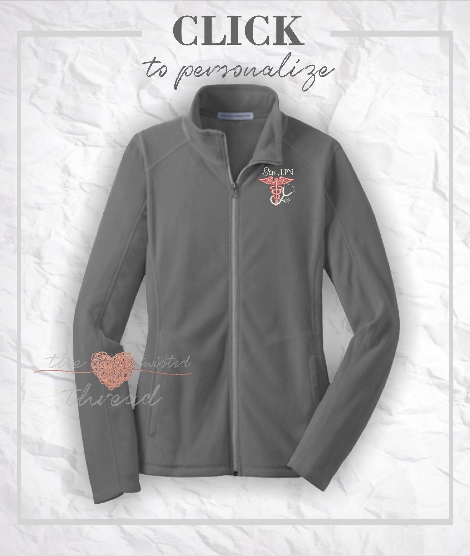 Healthcare Nurse Jacket Lightweight Fleece Stethoscope Design Etsy