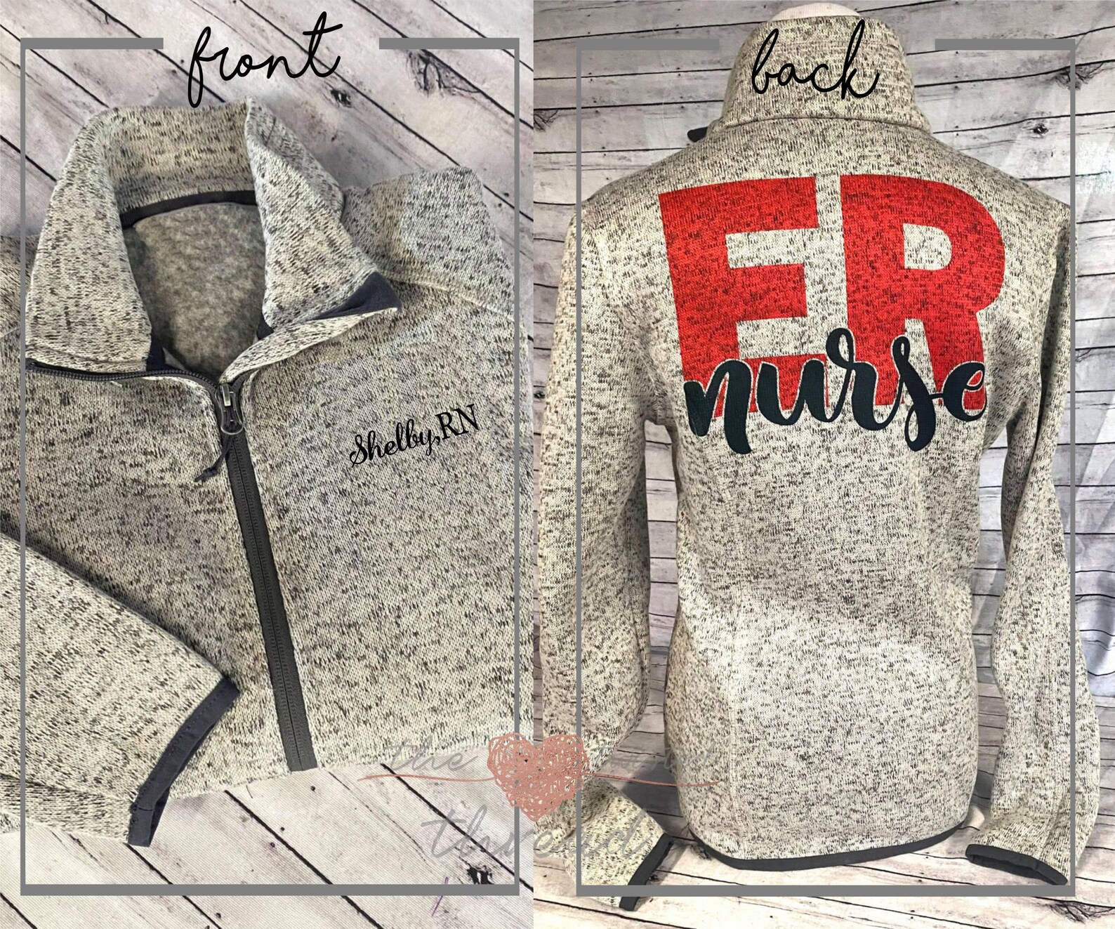 Healthcare ER Nurse Jacket RN Jacket Sweatshirt Embroidered Etsy