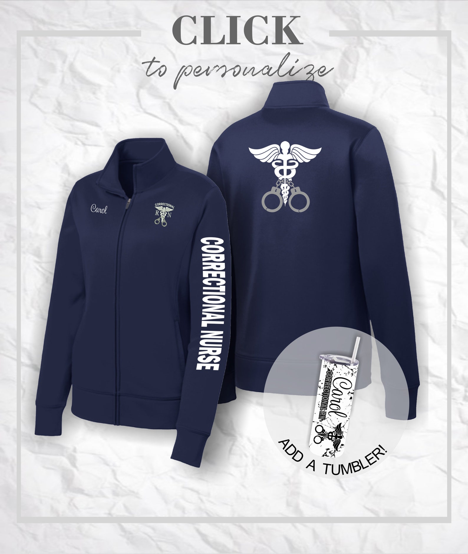 Healthcare Correctional Nurse Jacket Full Zip Correctional RN Etsy