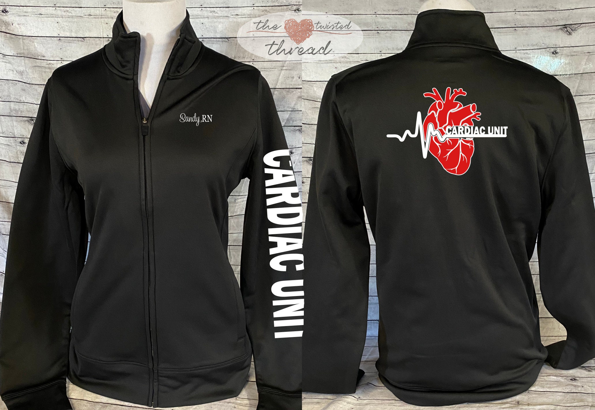Health Care Cardiac Nurse Jacket Cardiology Jacket Full Zip Etsy